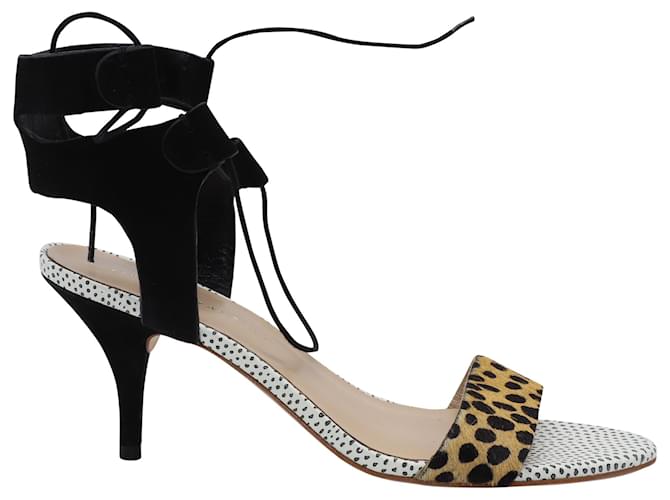 Loeffler Randall Sandali stringati Loeffler Randal Ambrose in ghepardo e pelle nera Stampa python