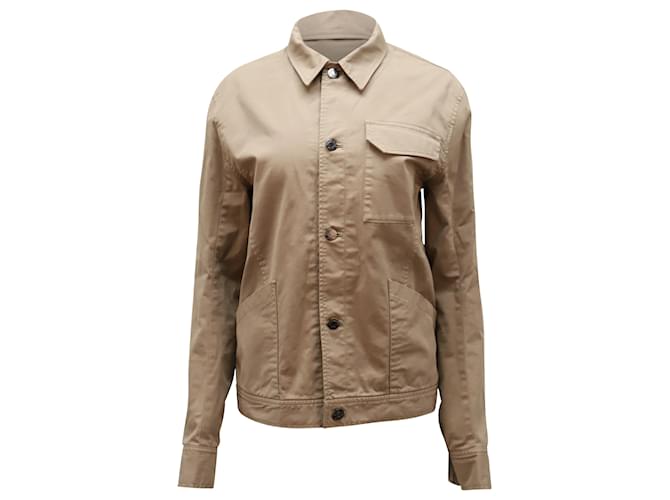 Giacca camicia Helmut Lang in cotone marrone Beige