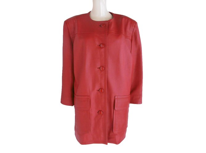 Givenchy Lamb Leather Coat Rosso