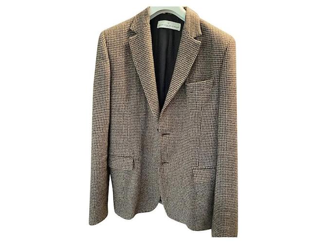 Golden Goose Deluxe Brand Giacca pied de poule marrone Marrone scuro