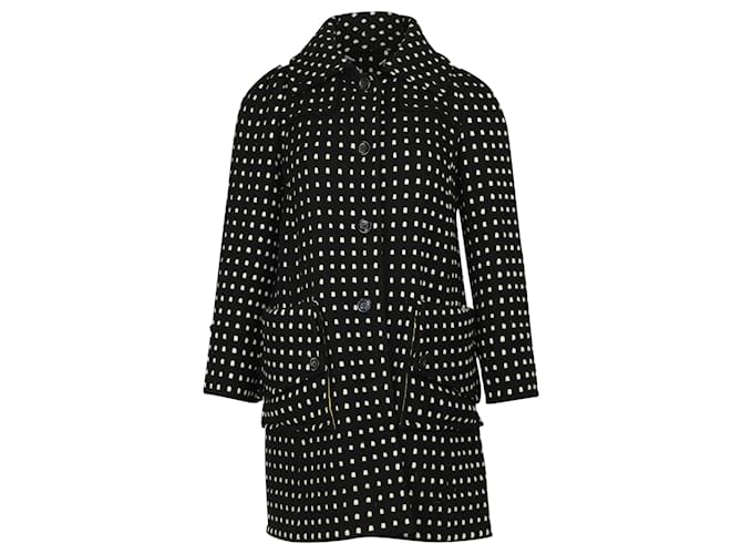 Trench Diane Von Furstenberg a Pois in Lana Nera Nero