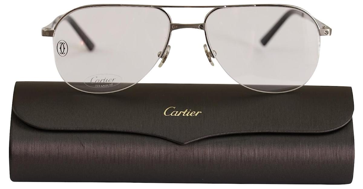 CARTIER EYEWEAR PILOT PER UOMO REF T8100932 Argento