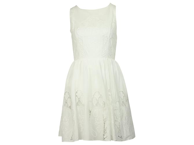 Mini abito in pizzo Alice + Olivia in cotone bianco