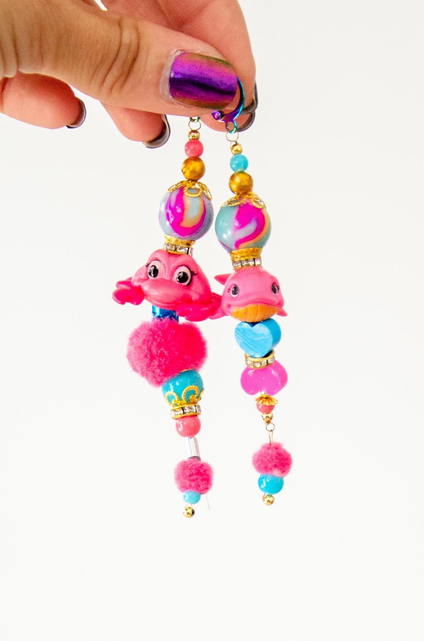 Orecchini 100% handmade pendenti con animaletti - SIRENETTA