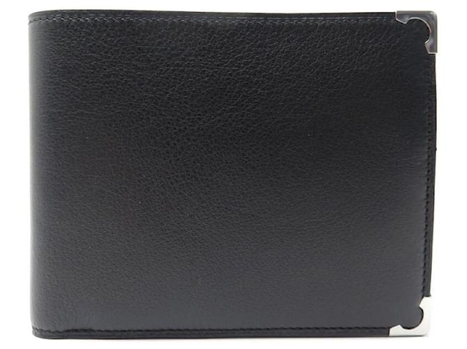 PORTAFOGLIO MUST DE CARTIER NUOVO PORTAFOGLIO IN PELLE NERA PORTAFOGLIO NUOVO Nero