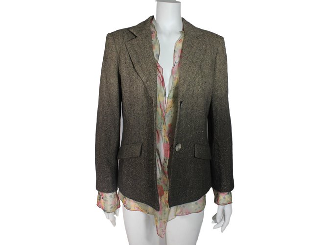 Autre Marque Veste Yuki Torii Marrone Bianco