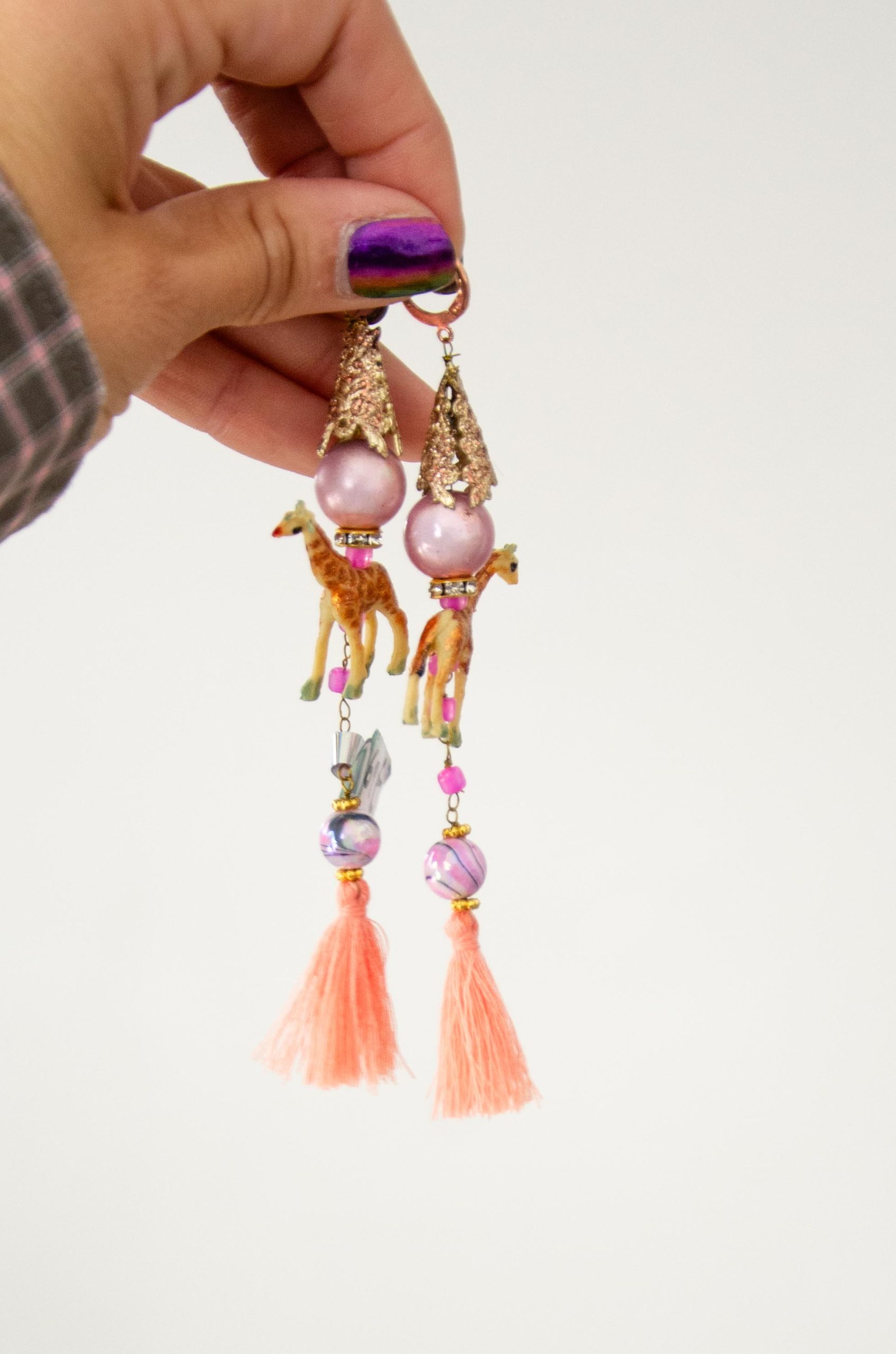 Orecchini 100% handmade pendenti con animaletti - GIRAFFE