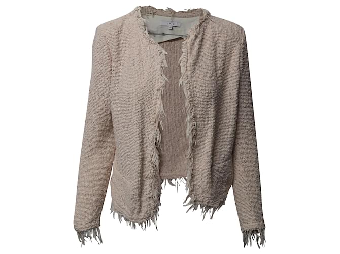 Giacca Iro Shavani in cotone rosa con frange