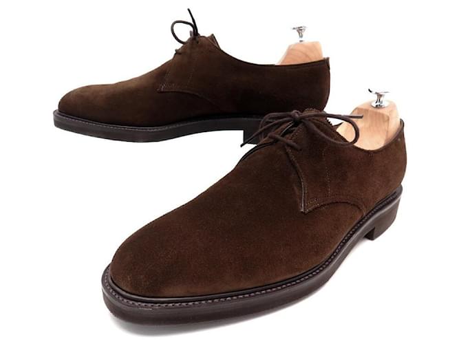 NOVE SCARPE JOHN LOBB HALDON 9.5 E 43.5 SCARPE SCAMOSCIATE MARRONE NUOVE SCARPE SCAMOSCIATE