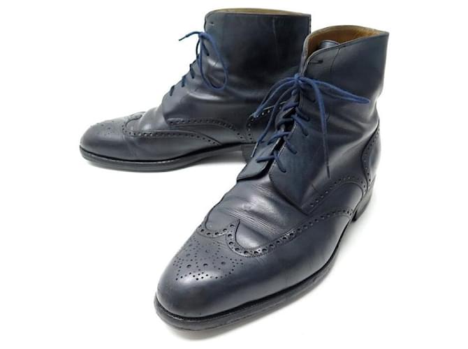BERLUTI SCARPE STIVALETTI CON PUNTA A FIORE 9 43 SCARPE BASSE IN PELLE NERA Nero