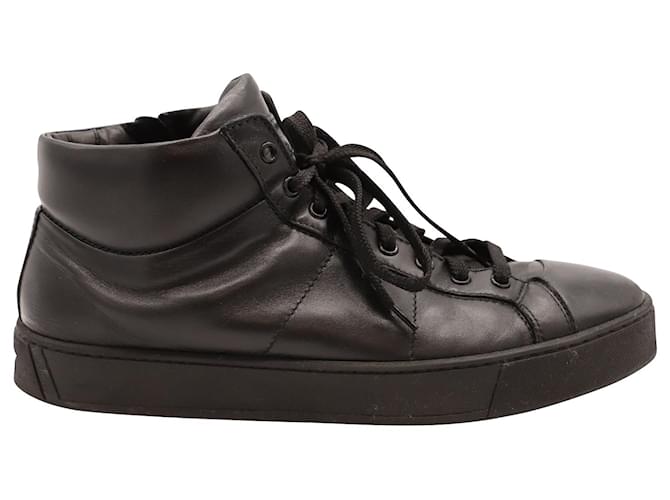 Sneaker Alta Santoni in Pelle Nera Nero