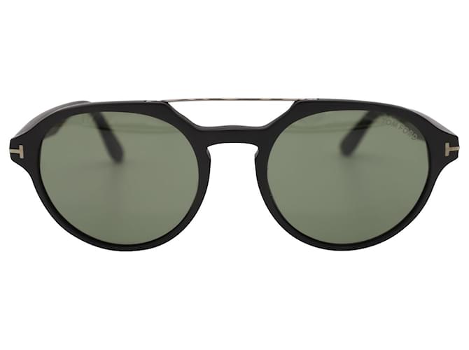 Tom Ford Black Stan TF696 Occhiali da Sole Rotondi in Acetato Nero