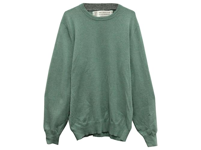Maglia Girocollo Brunello Cucinelli in Lana Verde