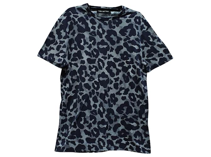 T-shirt Neil Barrett con stampa leopardata in cotone grigio
