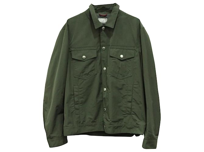 Giacca Antipioggia Brunello Cucinelli in Poliestere Verde Oliva