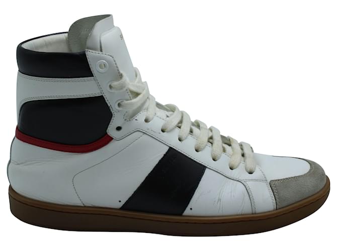 Sneakers alte in pelle Saint Laurent Classic SL in sneakers bianche Bianco