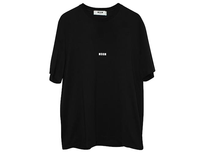 T-shirt MSGM in cotone nero con stampa logo