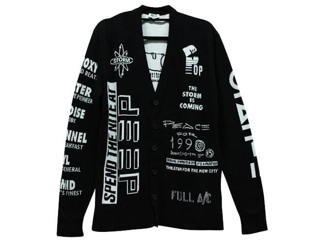 Cardigan Kenzo House Reggae in maglia in cotone nero