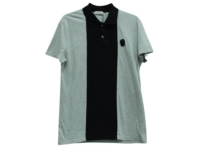 Polo Alexander McQueen Skull Patch in cotone grigio