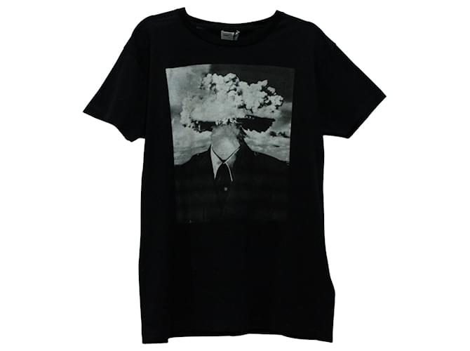 T-shirt Saint Laurent con stampa Bombhead in cotone stampato nero