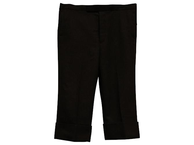 Pantaloni Cropped Thom Browne in Lana Bordeaux Bordò