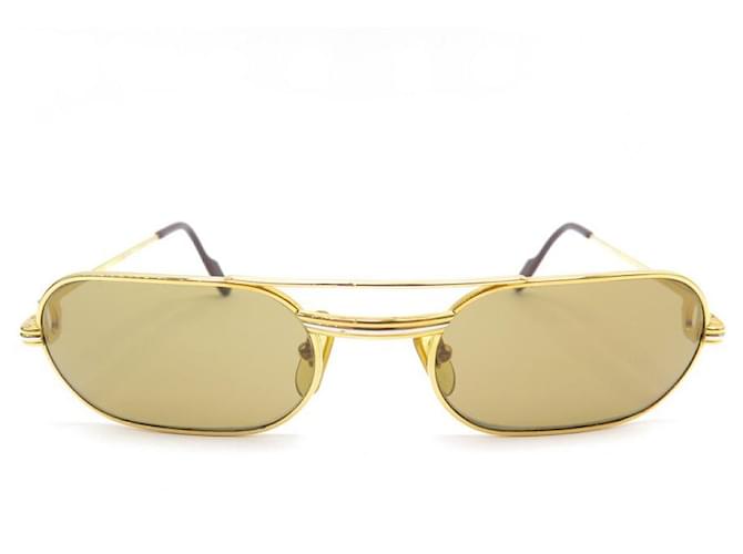 OCCHIALI DA SOLE CARTIER TRINITY IN METALLO ORO + SCATOLA OCCHIALI DA SOLE DORATA D'oro