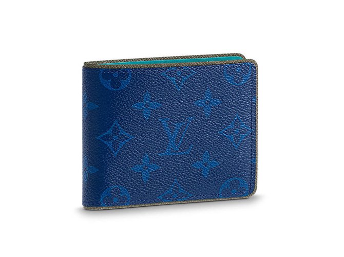 Portafoglio uomo snello Louis Vuitton Blu