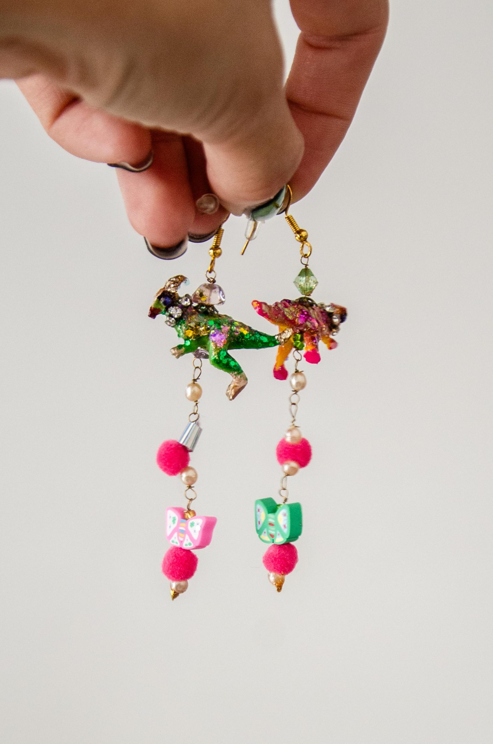 Orecchini 100% handmade pendenti con animaletti - DINOSAURI