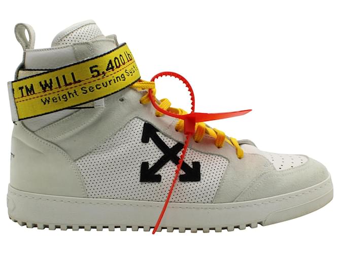 Off White Cintura Industriale Alta Traforata Off-White in Pelle Bianca Bianco