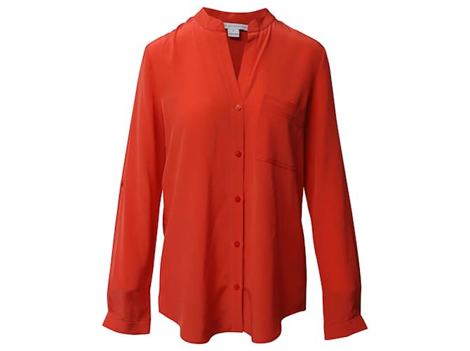 Blusa abbottonata Diane Von Furstenberg Gilmore in seta arancione