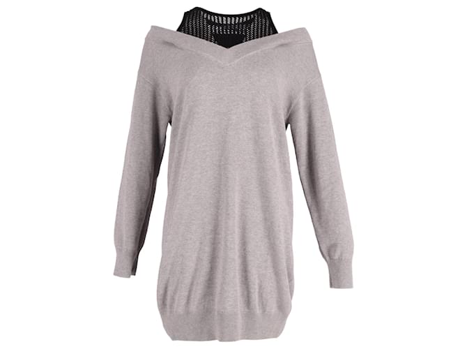 Abito in maglia bistrato Alexander Wang in cotone grigio