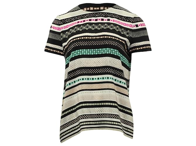 Top a righe Tori Diane Von Furstenberg in seta multicolor Stampa python