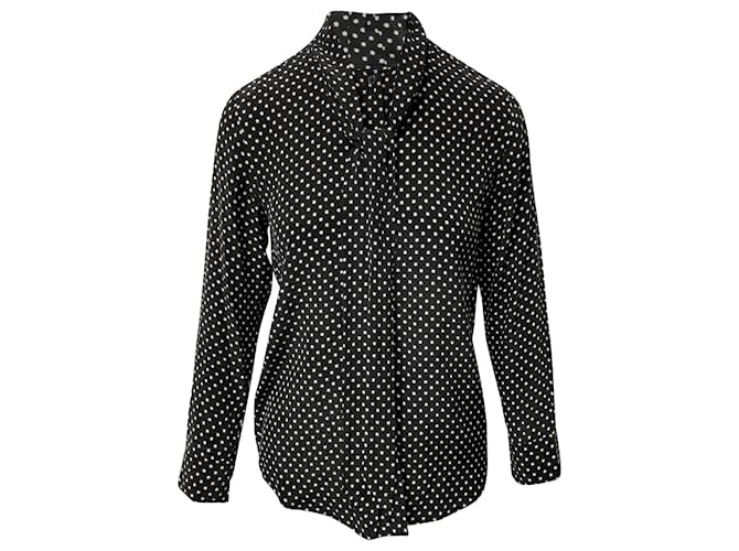 Equipment Equipaggiamento Camicia Kate Moss Slim Signature Star Print in seta nera Nero