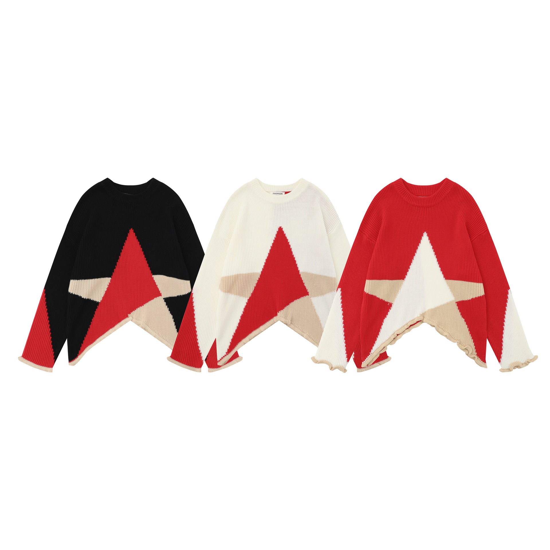 Maglione sweater jacquard stella street fashion da donna