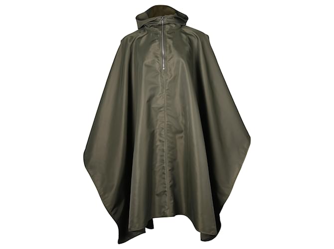 Poncho antipioggia con cappuccio Totême in poliammide verde foresta Verde oliva