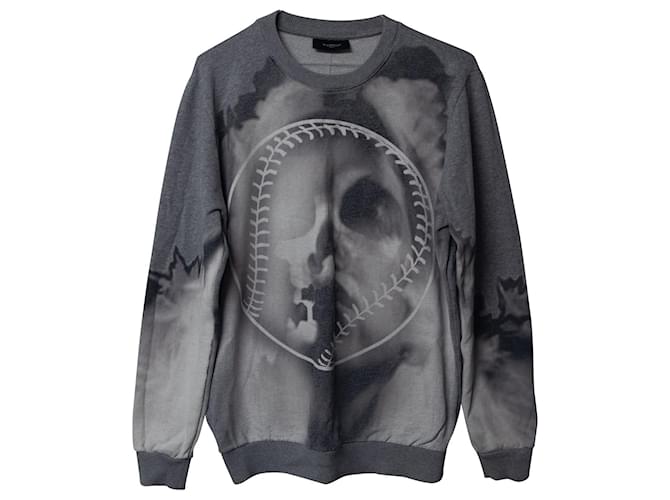 Maglione teschio con stampa baseball Givenchy in cotone grigio