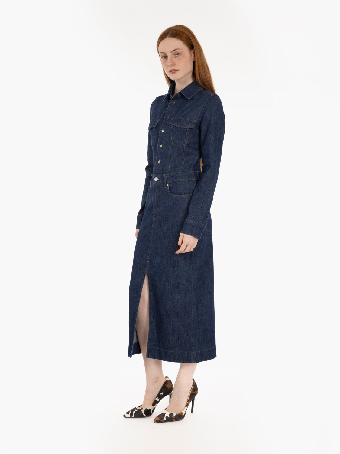 L/S Maxi dress Halona denim scuro