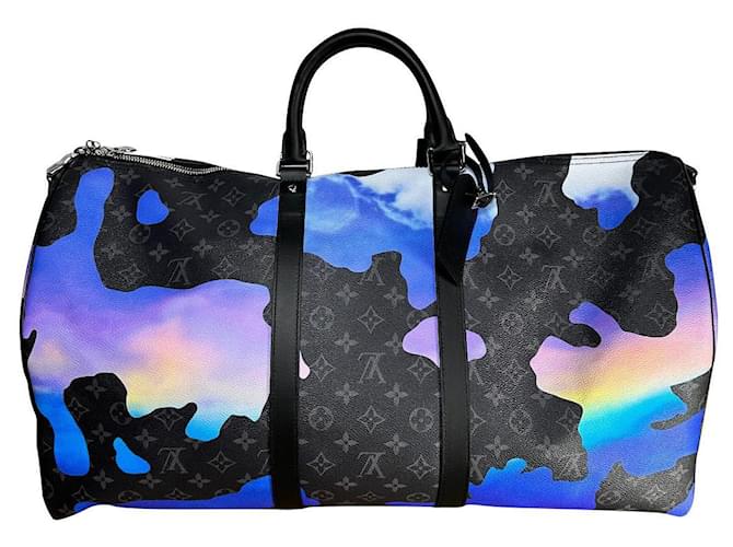 Abbesses Louis Vuitton Keepall 55 bandoulière Multicolore Grigio antracite