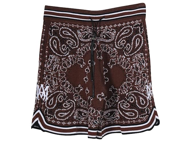 Pantaloncini Bandana da uomo Amiri in cotone stampato marrone
