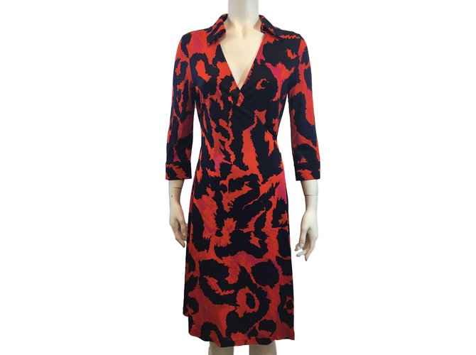 Diane Von Furstenberg Abito vintage Rosa Rosso Blu navy