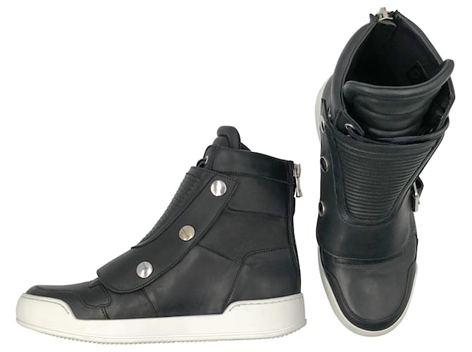 Balmain Sneakers alte in pelle nera Nero
