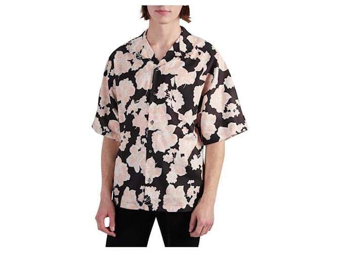 Alexander Mcqueen Camicia alla moda da uomo con stampa floreale McQ McQueen Nero Multicolore