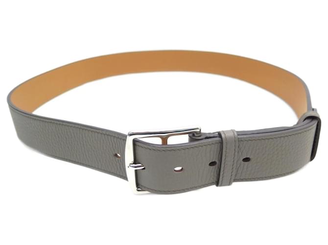 Hermès NUOVA CINTURA A STAFFA HERMES 38 T105 FIBBIA PER CINTURA IN PELLE CLEMENCE ETOUPE Grigio