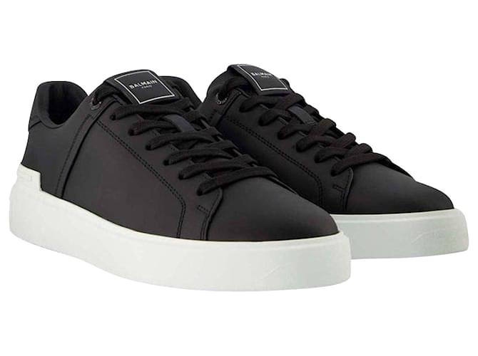 Sneakers B Court - Balmain - Nero/Bianco - Pelle Multicolore