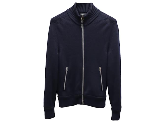 Cardigan con cerniera slim fit Tom Ford in blu navy