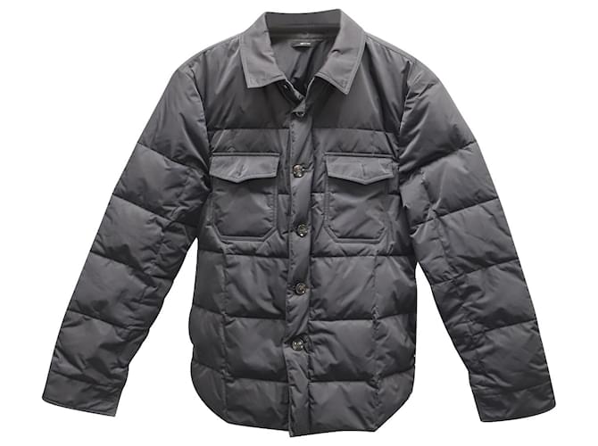 Giacca camicia trapuntata Tom Ford in poliestere blu navy