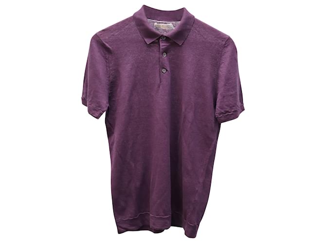 Polo Brunello Cucinelli in Cotone Viola Porpora