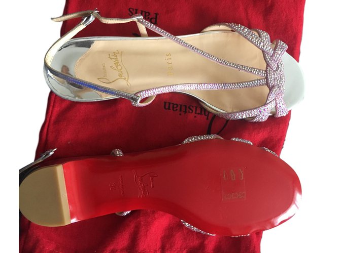 Christian Louboutin Lady strass sandali Argento