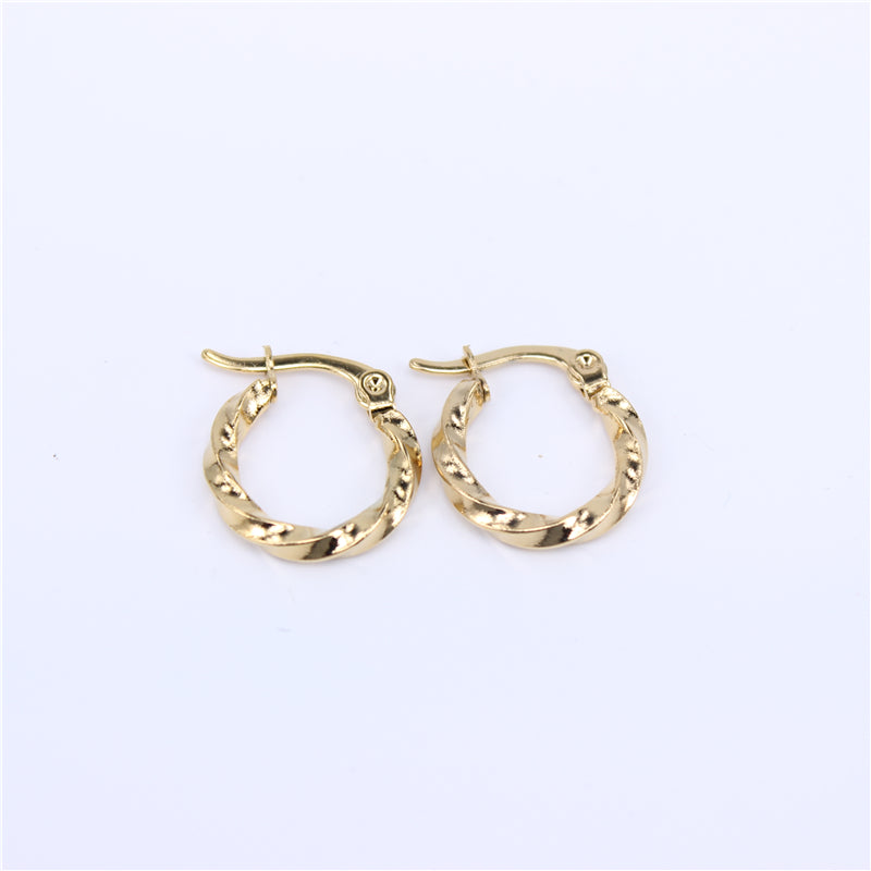 Orecchini hoop intrecciato colore oro