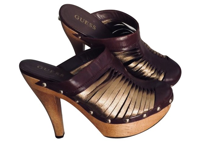 Guess zoccoli Marrone D'oro